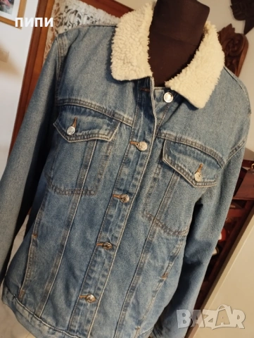 ДАМСКО яке деним с топла подплата, снимка 3 - Якета - 53473066
