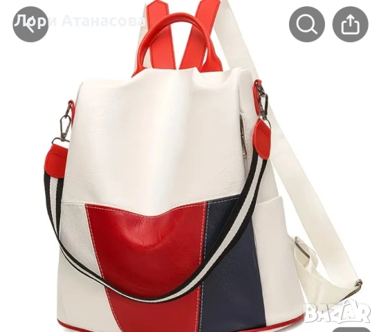 Дамска раница с голямо отделение в нов стил ,съчетание от свежи цветове, снимка 5 - Раници - 53491516