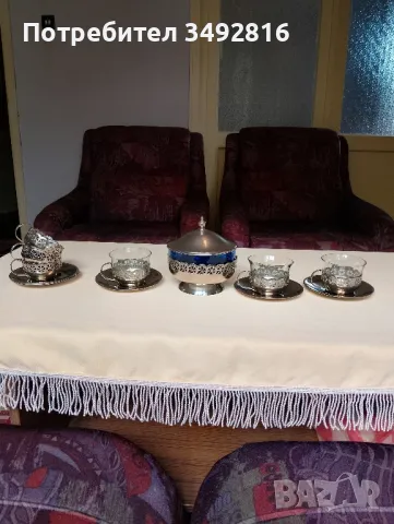 Много стар руски сервиз за чай , снимка 4 - Антикварни и старинни предмети - 50168479