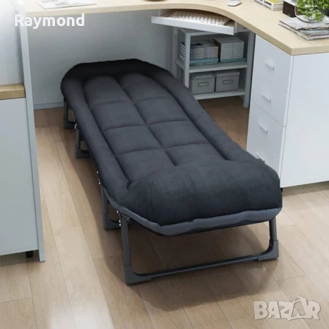 Сгъваемо походно легло с 4 крака и мек матрак, антрацит сиво, снимка 2 - Спални и легла - 50822788