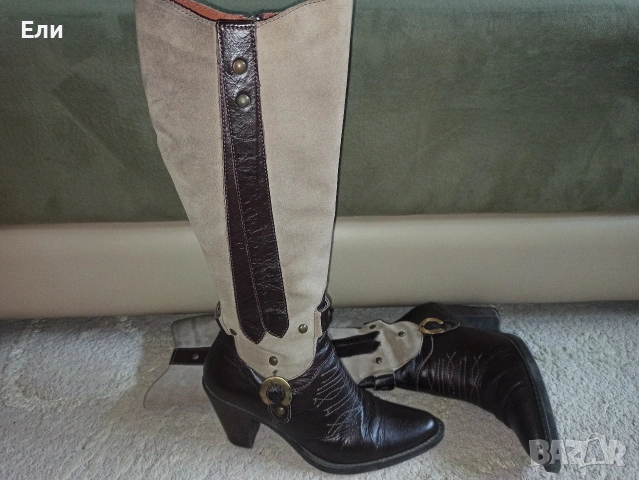 Дамски ботуши естествена кожа 38, снимка 2 - Дамски ботуши - 53654730