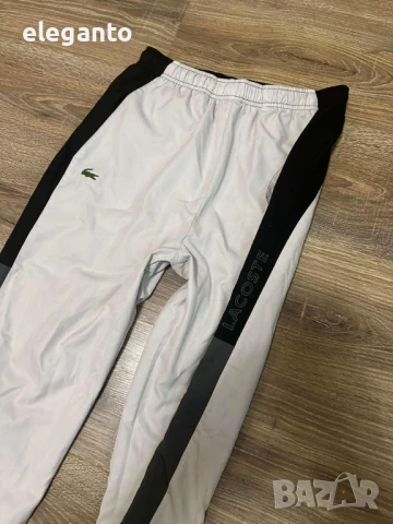 Оргинално мъжко долнище Lacoste White Embroidered Logo Track Pants , S размер , снимка 4 - Спортни дрехи, екипи - 50805798