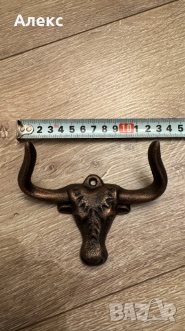 Масивна чугунена закачалка бик., снимка 3 - Закачалки - 52597391