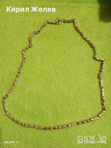 Винтидж сребърен ланец плетка тип БАРЕЛ елегантен стилен дизайн 25848, снимка 7 - Колиета, медальони, синджири - 52917435