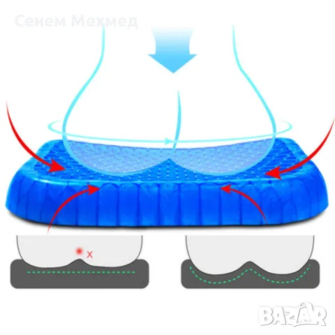 Ортопедична гел възглавница за стол Egg sitter, снимка 2 - Възглавници - 47763570