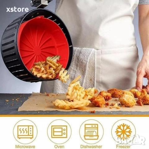 Силиконова форма за печене в Еър Фрайър или Микровълнова(Air Fryer), снимка 6 - Форми - 52695797