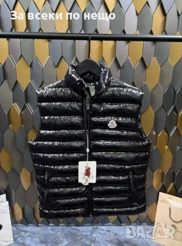 Moncler Мъжки Черен Лачен Елек🔝Мъжка Лачена Грейка В Черен Цвят Монклер Код SА Brand-22, снимка 3 - Якета - 53882024