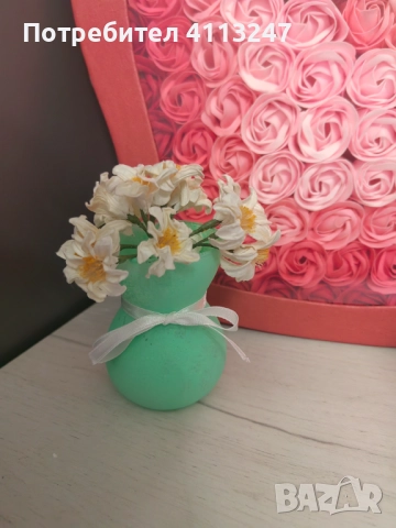 Ръчно изработени стъклени вазички с цветя , снимка 2 - Декорация за дома - 52997932