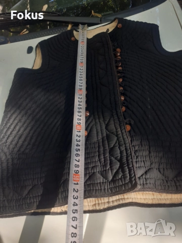 Стара възрожденска дреха елек елече антерия носия - черно, снимка 6 - Антикварни и старинни предмети - 51596786