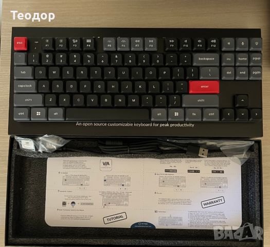 Механична Клавиатура Keychron K1 Pro TKL | Low Profile | Brown | RGB, снимка 2 - Клавиатури и мишки - 45926048