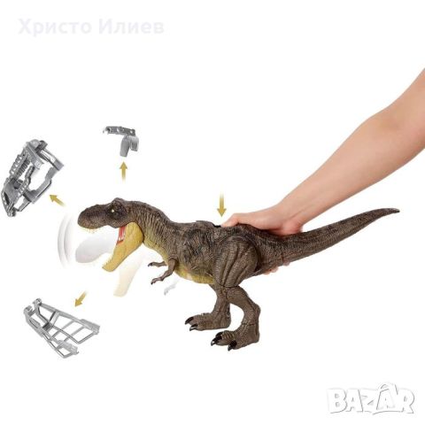 Джурасик свят Jurassic World Динозавър Тиранозавър Т Рекс REX със звук и Движения Mattel, снимка 7 - Фигурки - 45319969