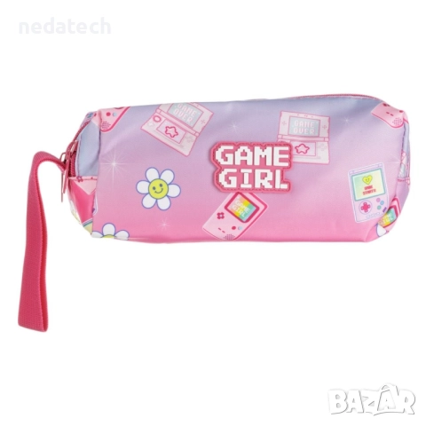 Ученически несесер, Розов,  21x8x8 см.