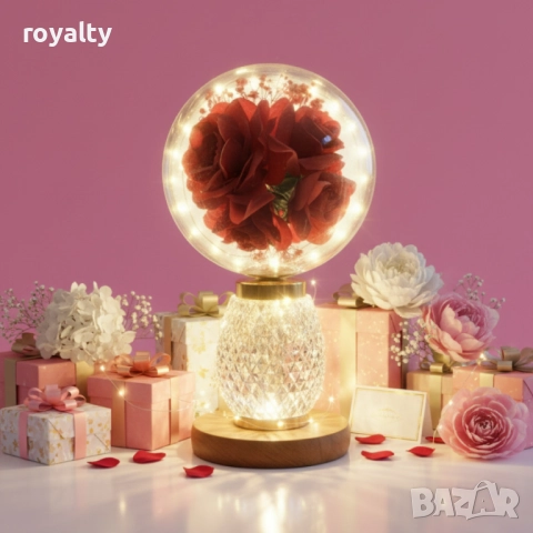 Декоративна лампа с червени рози и мека светлина – за топлина и хармония у дома, снимка 5 - Декорация за дома - 52249585