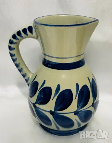 Art Pottery Blue Pitcher Set, Osterr Edel Keramic,  Арт керамика к-т Gollhammer ceramics GK Austria, снимка 13 - Антикварни и старинни предмети - 47221999