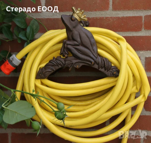 СТЕННА ЧУГУНЕНА СТОЙКА ЗА МАРКУЧ - ЖАБА С КОРОНА, снимка 2 - Напояване - 50989782