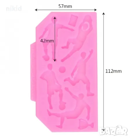 Мач футболист футбол и купа силиконов молд форма украса декор торта фондан шоколад, снимка 3 - Форми - 19141337
