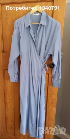 Mango рокля – тип „прегърни ме“, бледо синя, XL, снимка 1 - Рокли - 45776391