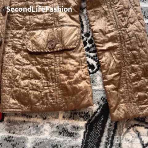 Дамско ватирано яке Carlo Colucci размер 38 M златисто-кафяво., снимка 7 - Якета - 52461299