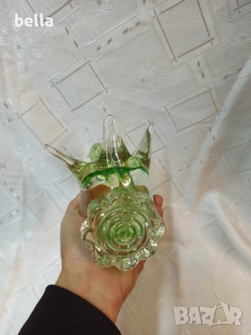 Масивна стъклена фигура Мурано във формата на патица отличен декор за дома или като преспапие, снимка 6 - Антикварни и старинни предмети - 52503338