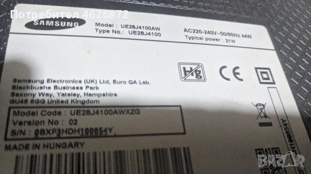 . SAMSUNG UE28J4100AW-BN41-02105A-BN44-00695A , снимка 2 - Части и Платки - 53012918