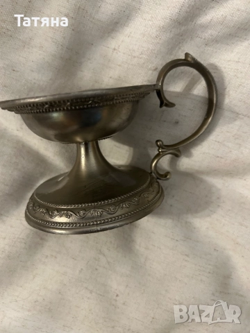 Свещник за голяма свещ от калай, снимка 2 - Декорация за дома - 52596609