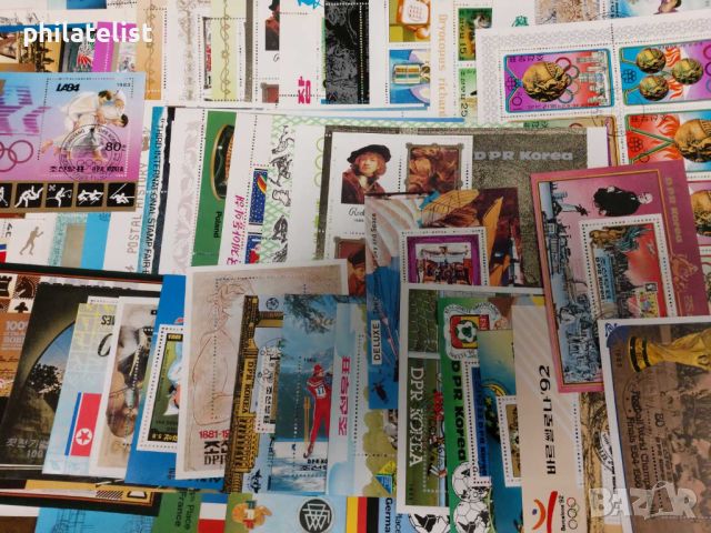 Пакет от 100 различни блока – Северна Корея - тематични , Флора ,Фауна, Спорт , транспорт, снимка 2 - Филателия - 45453610