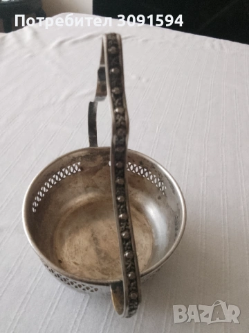 Винтидж Арт Деко посребрена кошничка за ядки , снимка 4 - Други ценни предмети - 41398540