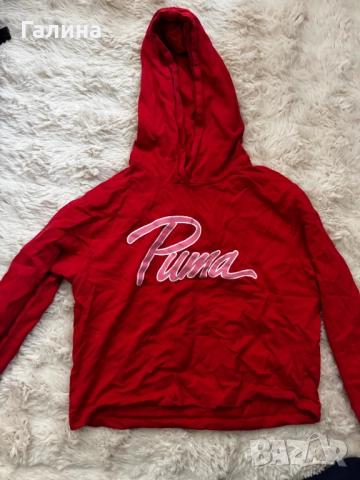 Puma дамско червено худи с качулка