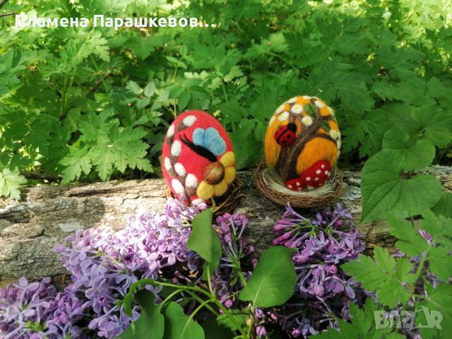 Великденски яйца от вълна , снимка 2 - Декорация за дома - 45295024