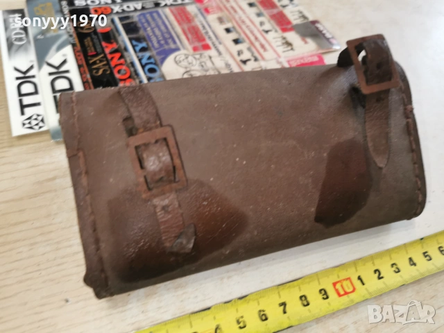 СТАРА КОЖЕНА ЧАНТА ЗА КОЛЕЛО-АНТИКА 1401261601, снимка 8 - Антикварни и старинни предмети - 53097870