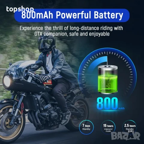 НОВИ, ТЕСТВАНИ LEXIN GTX 2 броя Bluetooth интеркоми до 10 мотоциклетисти,  Шумопотискане, IP67..., снимка 3 - Аксесоари и консумативи - 50556230