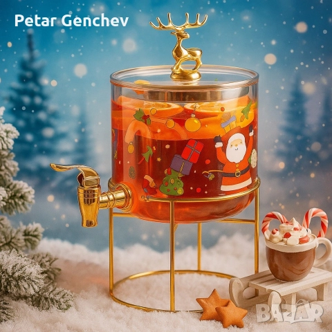 Стъклен дозатор с плавен кран, устойчив на топло/студено,, снимка 3 - Декорация за дома - 52892232