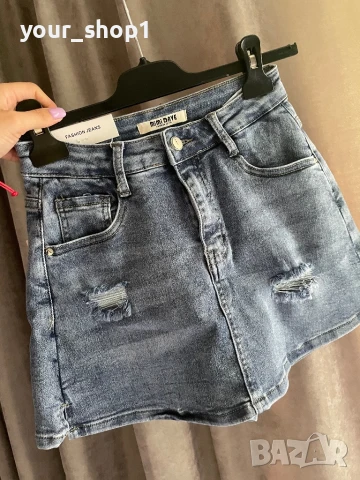 Дамска къса дънкова пола / панталон , снимка 1