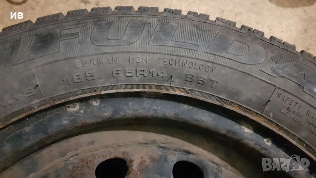 4 бр. зимни гуми + джанти 185/65/14 , снимка 3 - Гуми и джанти - 52837770
