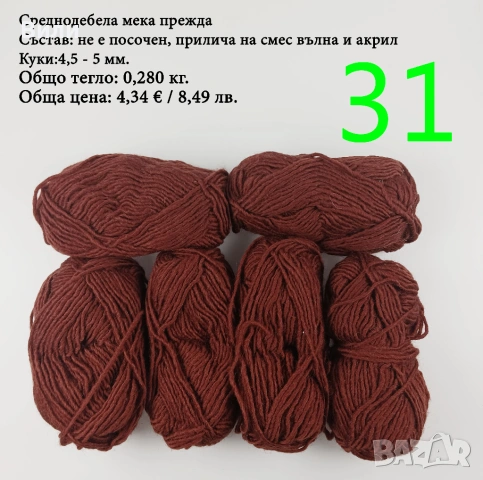 Евтини прежди в малки количества - нови и остатъци , снимка 15 - Други - 52029790