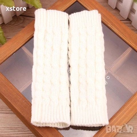 Дамски плетени вълнени ръкавици без пръсти, снимка 2 - Ръкавици - 52796217