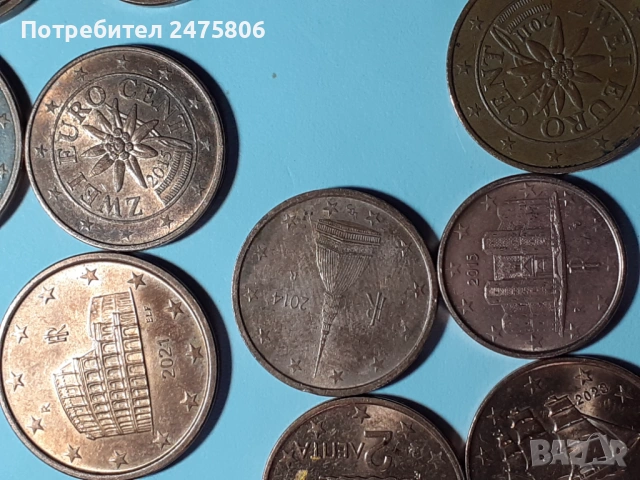 Колекционерски монети Лот от 20 броя - 1-2-5 евро цента- Различни години - различни държави, снимка 7 - Нумизматика и бонистика - 53583319