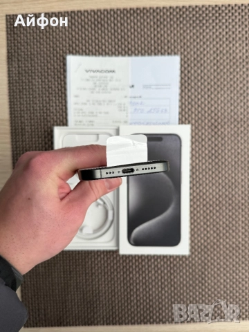КАТО НОВ!/*ЛИЗИНГ*/ iPhone 15 Pro Black Titanium 256Gb 24М Гаранция, снимка 9 - Apple iPhone - 52627089