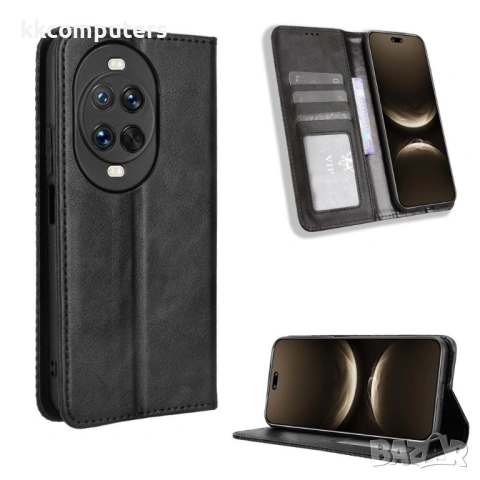 Калъф Портфейл за Huawei nova 14 Pro 5G - Кожен PU с Ретро Дизайн, Стенд, Джобове за Карти, Магнитно