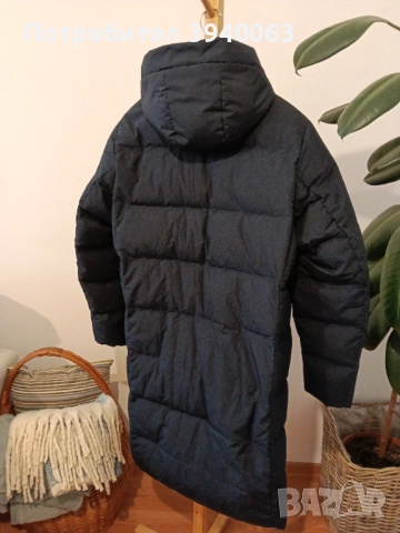 Яке с естествен пух тъмно синьо , снимка 2 - Якета - 52674232