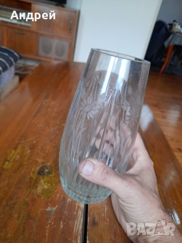 Стара стъклена ваза #18, снимка 3 - Други ценни предмети - 53073058