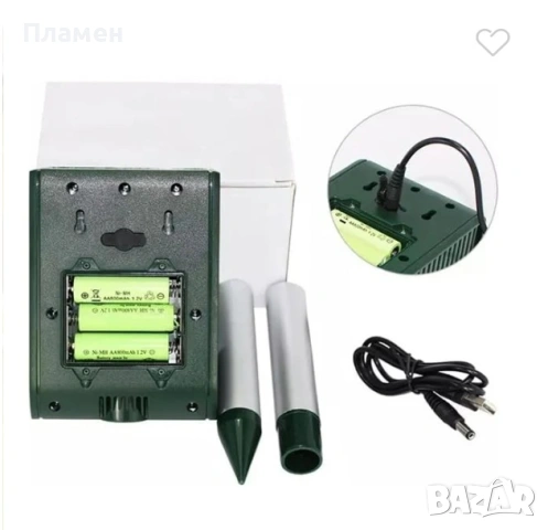 Соларен градински високочестотен уред против животни гризачи и птици – 36 см, снимка 4 - Други - 53713235