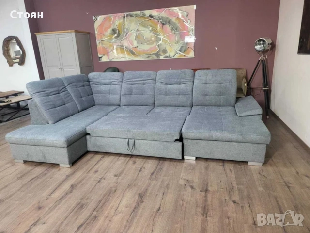 ПРОМОЦИЯ!!! Светло сив П - образен ъглов диван Nixon с функция сън, снимка 5 - Дивани и мека мебел - 52829776