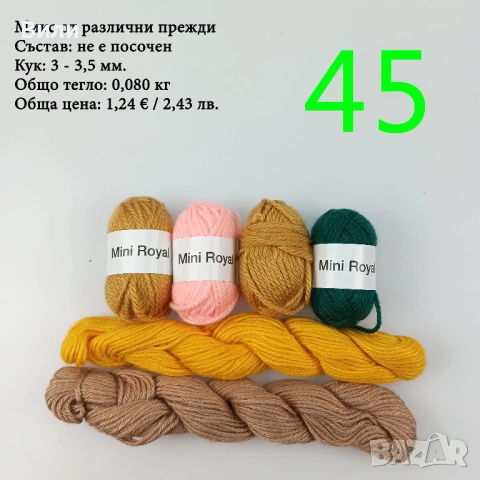 Евтини прежди в малки количества - нови и остатъци , снимка 18 - Други - 52029790