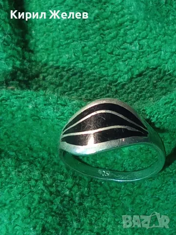 ЕЛЕГАНТЕН ЕМАЙЛИРАН СРЕБЪРЕН ВИНТИДЖ АРТ ПРЪСТЕН СРЕБРО 925 ПРОБА РЪЧНА РАБОТА 48262, снимка 14 - Пръстени - 49757798
