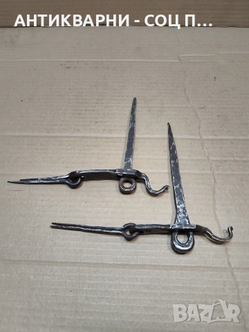 Комплект Соц Стари Ръчно Ковани Резета За Врати Порти. НОМЕР 1327., снимка 3 - Антикварни и старинни предмети - 53940057