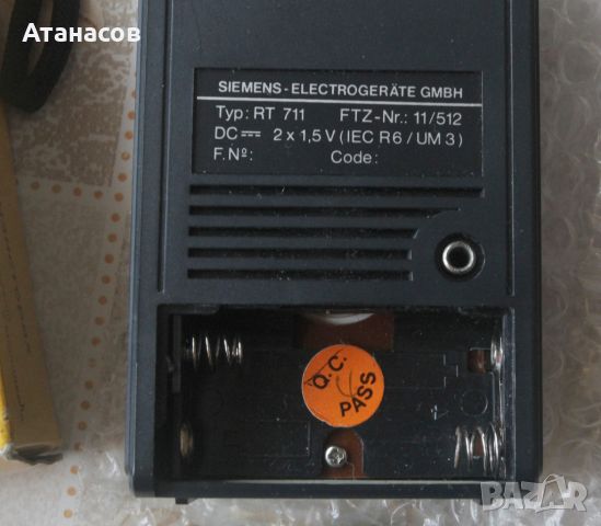 Джобно радио SIEMENS RT 711 Radio AM, снимка 10 - Радиокасетофони, транзистори - 46017981