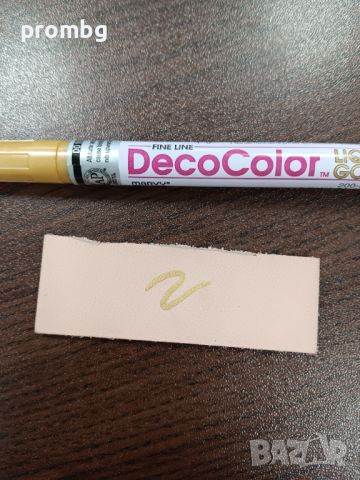 DecoColor Gold професионален маркер за метал, кожа, дърво, порцелан, стъкло, камък, Япония, снимка 1 - Други инструменти - 46240545