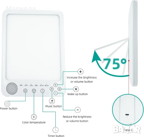 Лампа за LED терапия с бяла светлина, снимка 3 - Други - 51893415