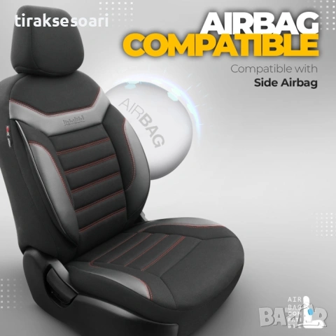 Луксозна тапицерия OTOM Individual Design черна с червен шев – универсален комплект , снимка 7 - Аксесоари и консумативи - 53625091